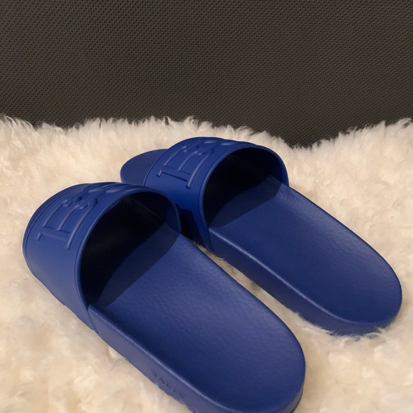 New Authentic Alexander McQueen Double Buckle Sandal & Bally Blue Men’s Slides - Picture 8 of 9